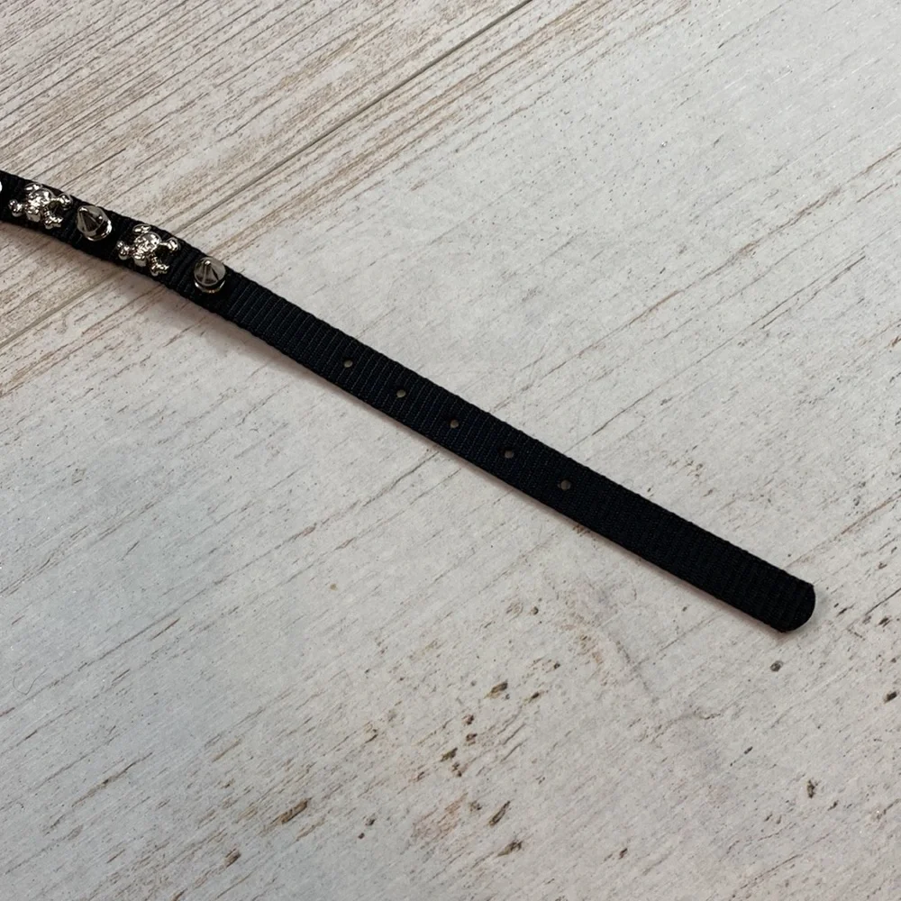 Bond & Co. Black Skull and Crossbones Studded XXS Collar For Dogs